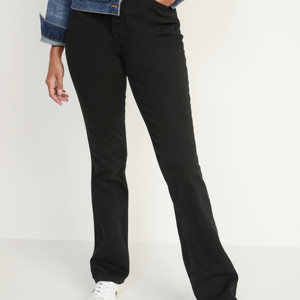 Extra high rise flare black jeans